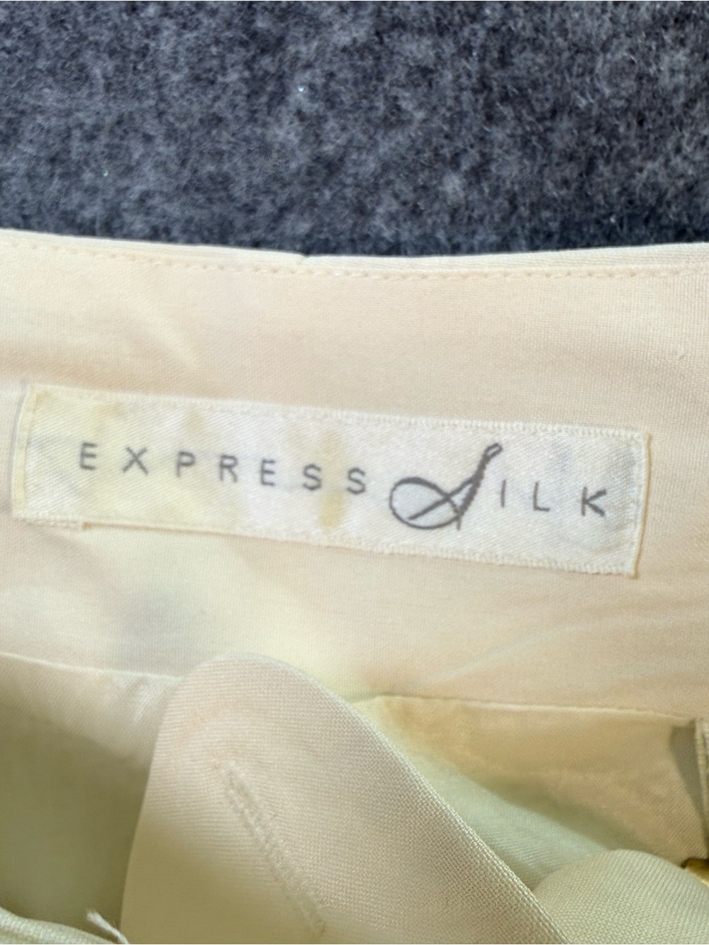 Vintage Express Silk Ivory High Rise Wide Leg Palazzo Pants Size 1/2 Quiet Luxur - Picture 6 of 12